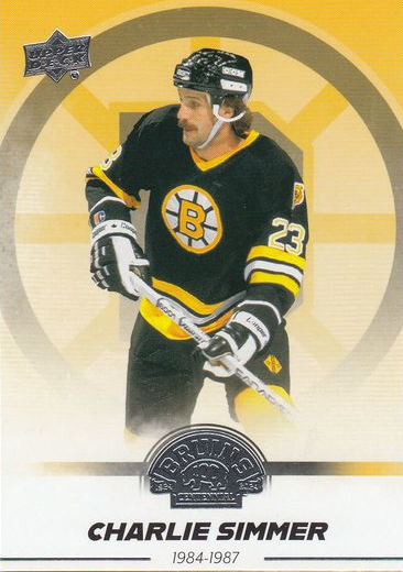 řadová karta CHARLIE SIMMER 23-24 UD Boston Bruins Centennial číslo 17